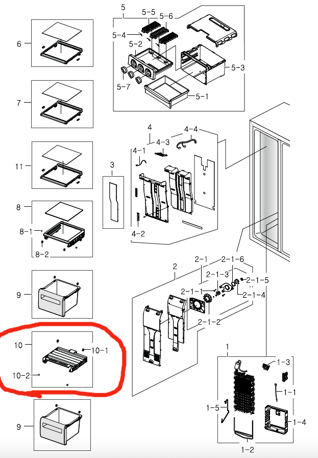 samsung freezer side COVER-BASKET LOW SRS710GNLS, SRS757DW, SRS691GDIS , _description(1)