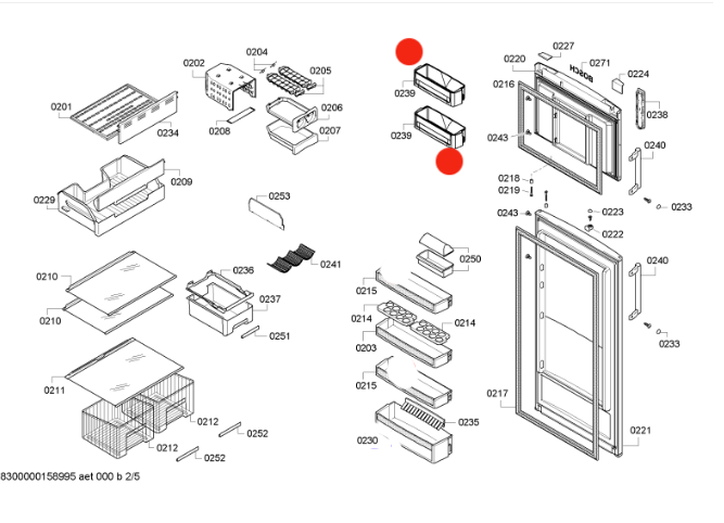 Bosch Freezer door shelf KDN53AL30A/01,_description(1)