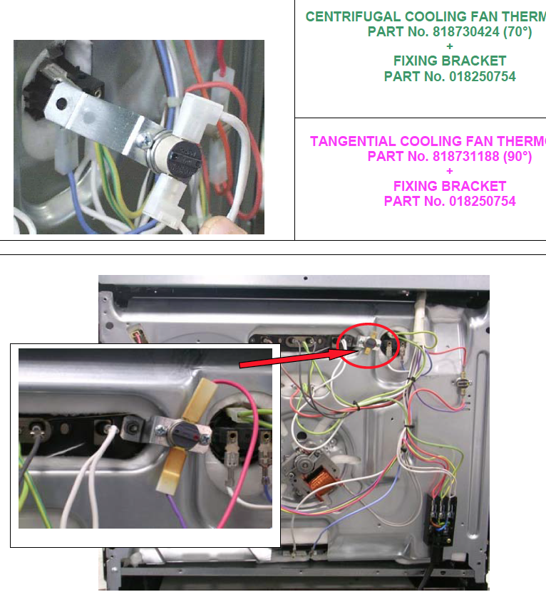 Smeg Ovens cooling fan limiter Cut out Thermostat 70 DEGREE_description(2)