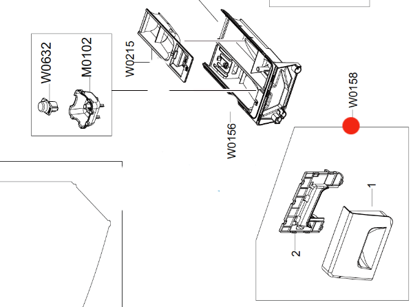 Samsung washing machine dispenser draw cover WD856UHSAWQ/SA, WF1702XEC,_description(1)