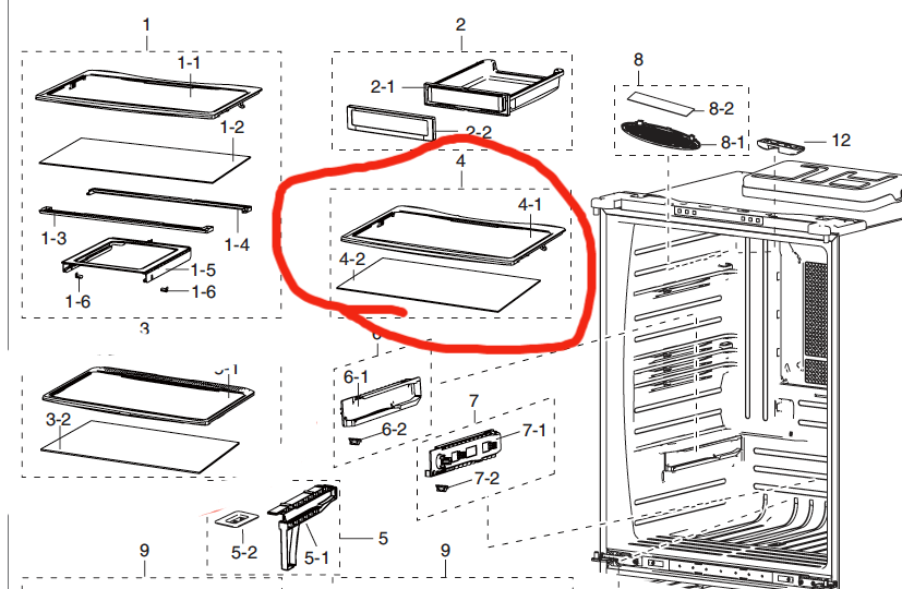 Samsung Fridge Shelf Middle RF62TBSL1,_description(1)