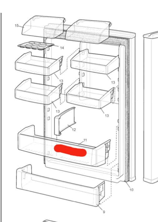 Westinghouse Electrolux fridge Bottle Shelf , No longer available_description(1)