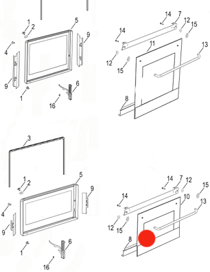 Fisher Paykel SMALL Oven Door outer Glass BI602c, B1602r, 80061, 80063, 80136-c, 80138-c,_description(7)