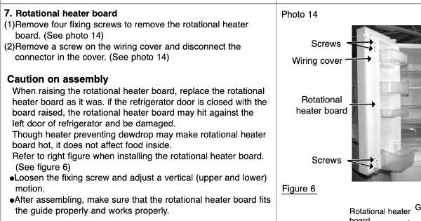 Mitsubishi Fridge Rotational MIDDLE DOOR BOARD HEATER Flapper MRG50JSS, MR-G50JSS, mr-g50j-ss-nz, ***06W050_description(1)