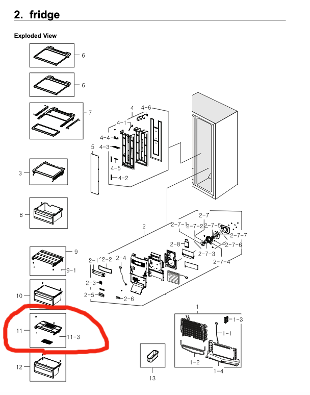 samsung Fridge side COVER-BASKET LOW SRS710GNLS, SRS757DW, SRS691GDIS , **07839A_description(1)