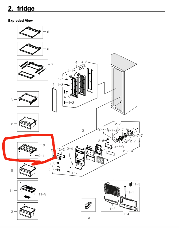 samsung Fridge side COVER-BASKET up or middle SRS710GNLS, SRS757DW, SRS691GDIS***06136A_description(1)