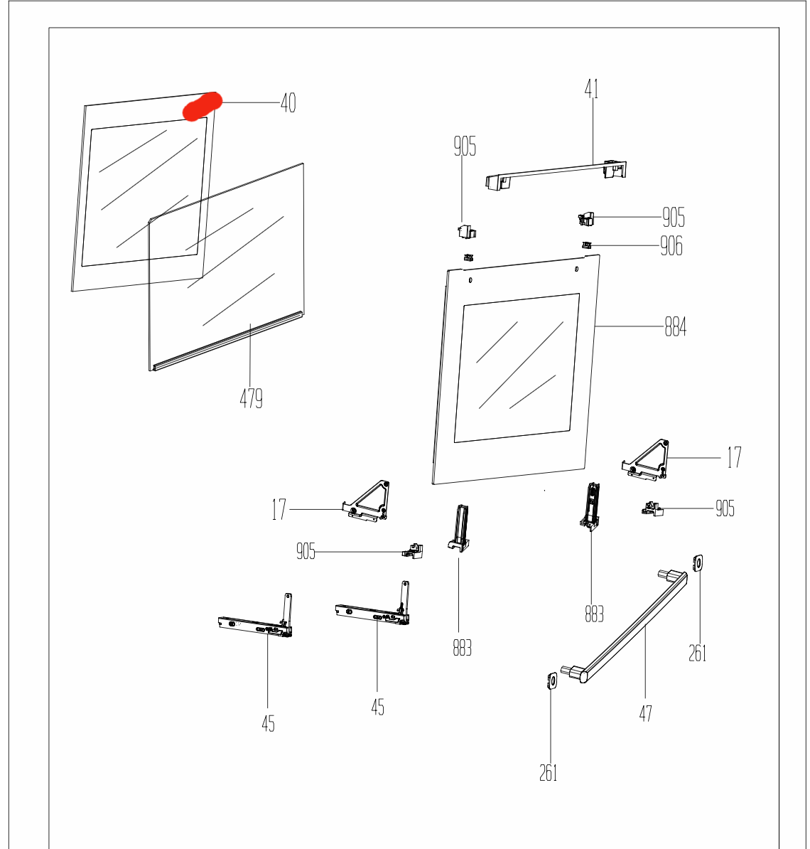 Beko Oven DOOR INNER GLASS CSM89500GXP, CSM 89500GXP, ,_description(1)