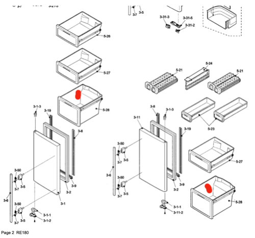 Electrolux freezer Bottom left side section draw or Bottom right section EQE6007SA-NAU, 934000002,_description(1)