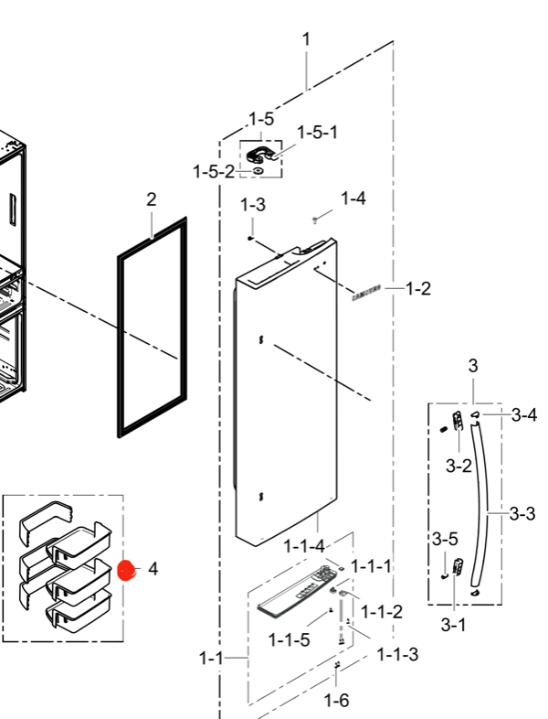 samsung fridge DOOR RIGHT SIDE for all level DA97-13805A_description(1)