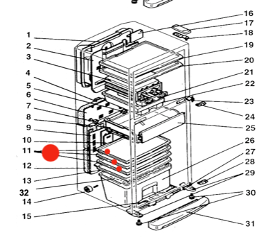 MITSUBISHI FRIDGE SHELF MR-395J-W-A, MR-360J-W-A, MR-360M, MR-395M, MR-360J, MR-395J, (includes all L, -W & -ST *B66420_description(1)