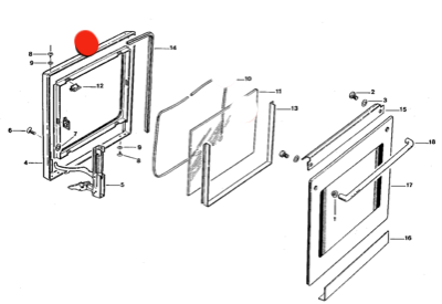 Fisher Paykel Oven Inner Door Frame with or Without Glass large or small Blue or Brown 541759P 572239_description(2)