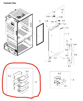samsung fridge low or Middle Or top shelf Right side door SRF653CDLS, RF23HCEDBSR/SA, SRF653CDLS, *314A_description(1)