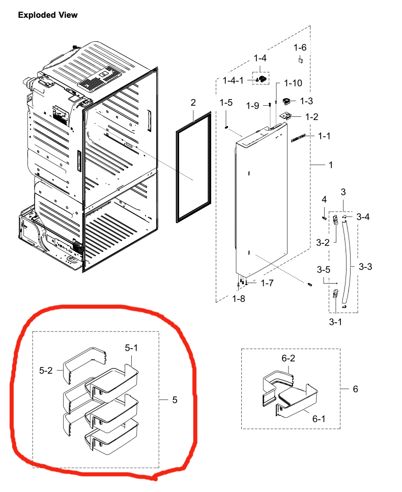 samsung fridge Lowest shelf Right side door SRF653CDLS, RF23HCEDBSR/SA,_description(1)