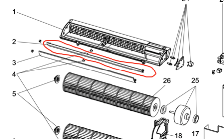 Mitsubishi AIRCON Vane Top on upper window MFZ-KA50VA,  *4V040_description(1)