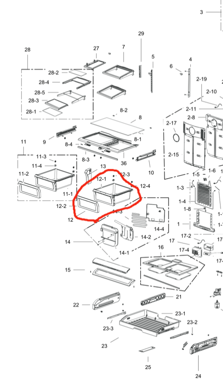 samsung fridge Veggie Bin Right SRF752DSS ,,_description(1)