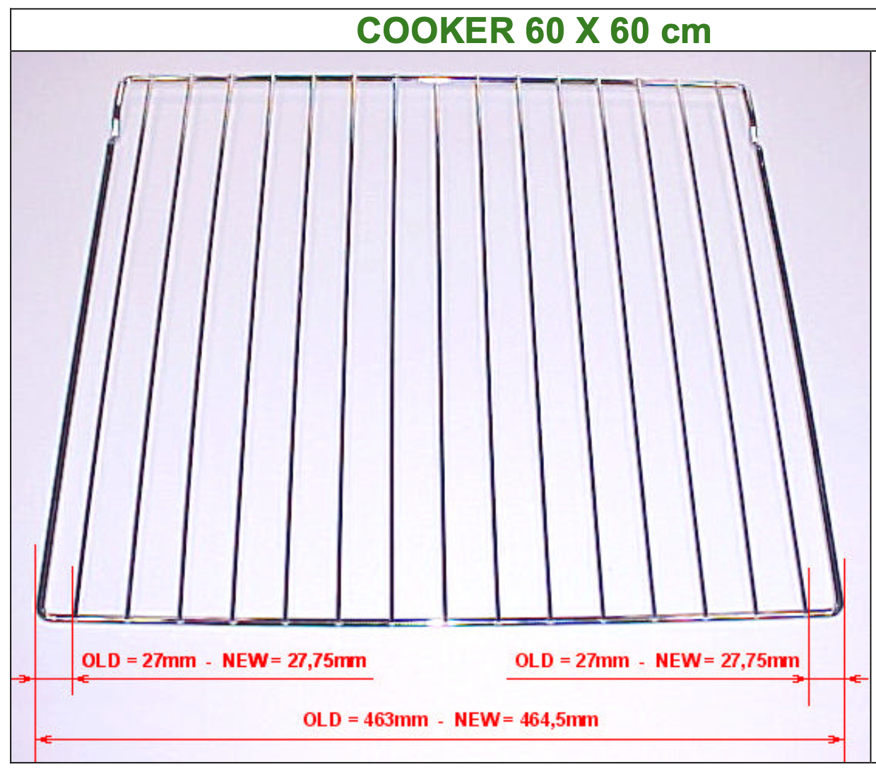 Smeg Oven Rack Wire Shelf SNZ60EVX, SNZ61MFX1 463MM - 464.5mm X 395MM * 844091112_description(1)