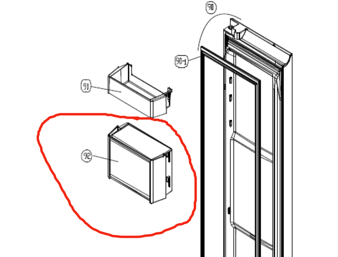 SMEG Fridge door 2nd shelf from top SR610x, SR610XBL, SR610NE,_description(1)