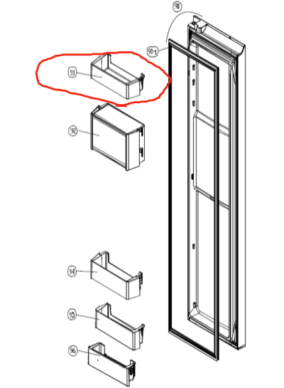 SMEG Fridge door 1st top shelf SR610x, SR610XBL, SR610NE,_description(1)