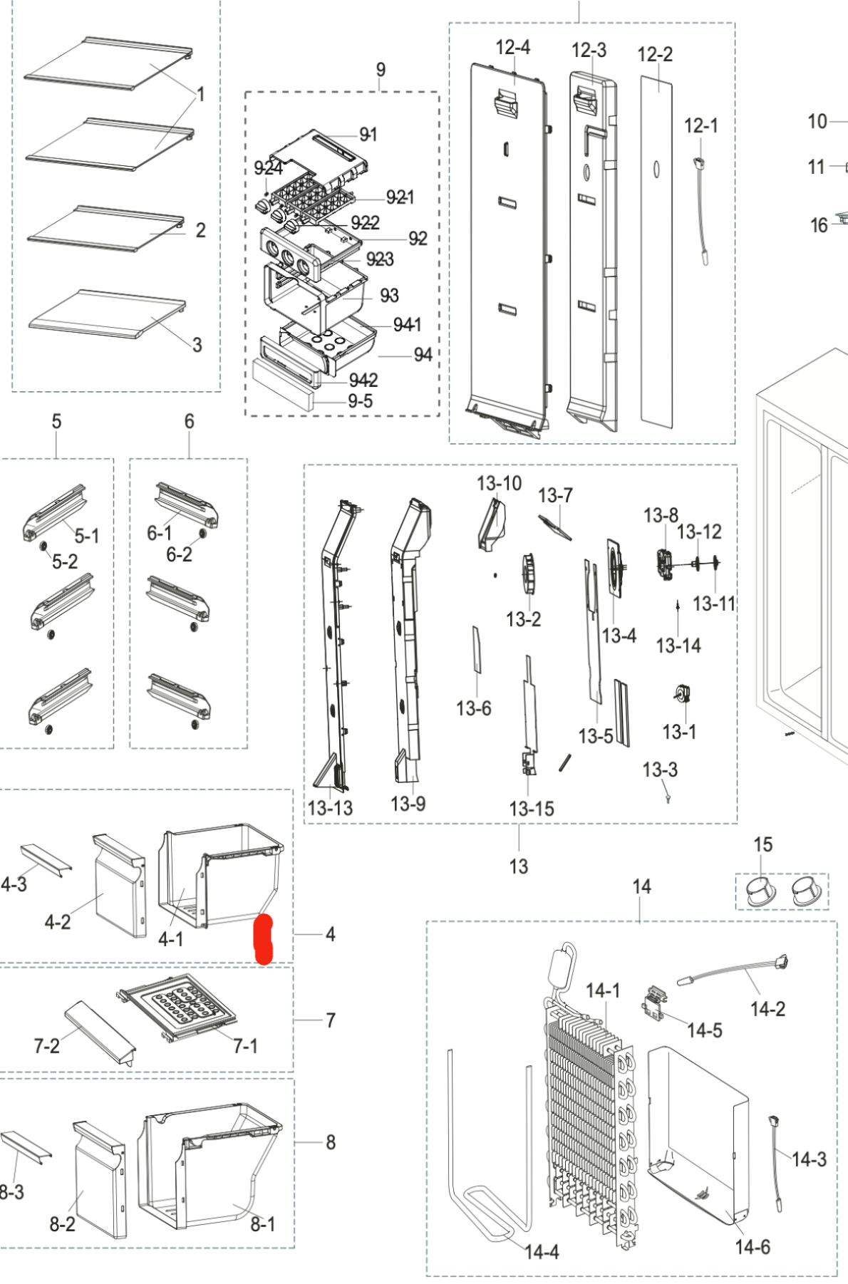 Samsung Freezer upper Drawer SRS583NLS,_description(1)
