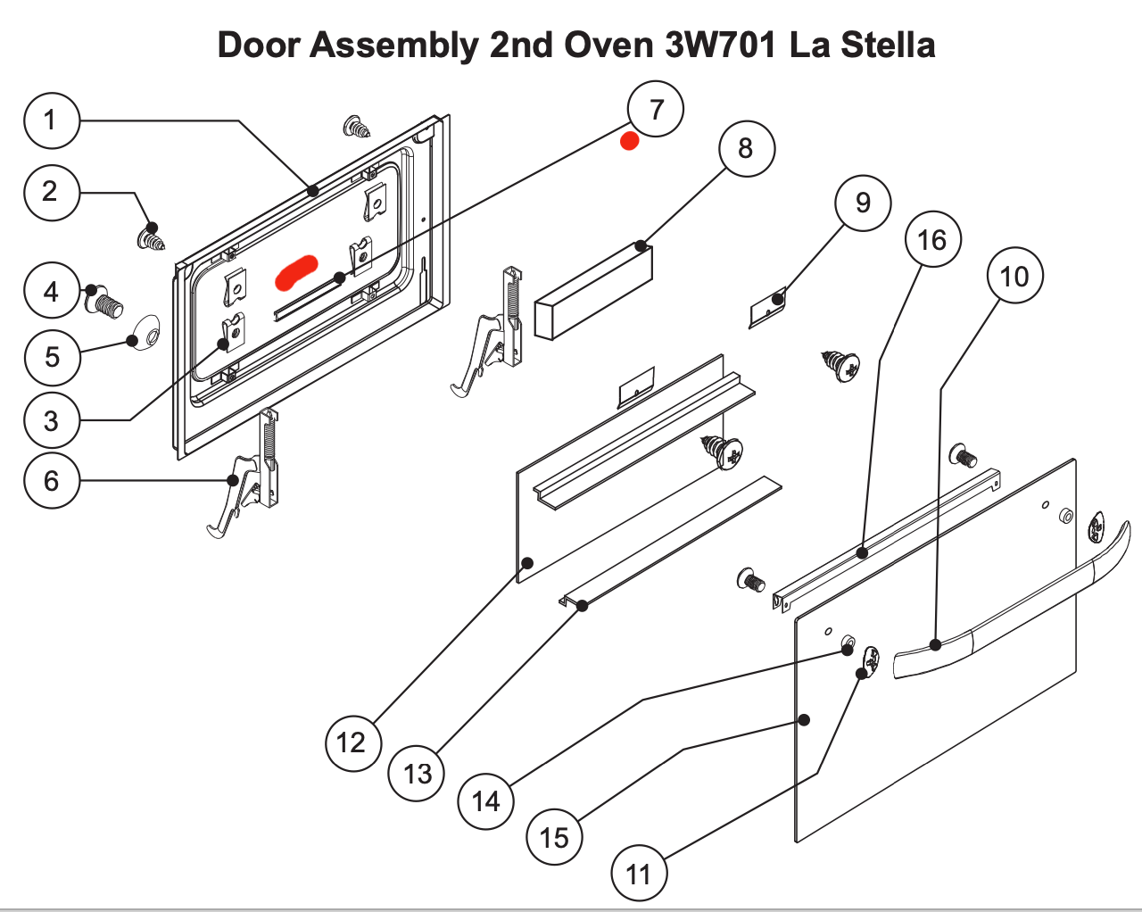 westinghouse simpson oven Main oven inner glass seal smaller oven 3W701 La Stella,_description(1)
