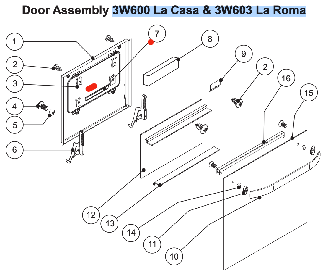 westinghouse simpson oven Main oven inner glass seal 3W600 La Casa & 3W603 La Roma,_description(1)