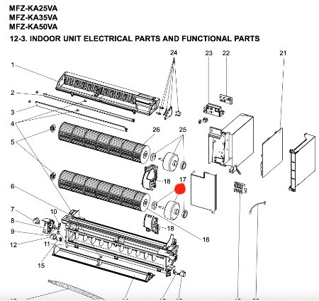 MITSUBISHI ELEC AIRCON INDOOR Lower FAN MOTOR MFZ-KA25VA MFZ-KA35VA MFZ-KA50VA,_description(1)