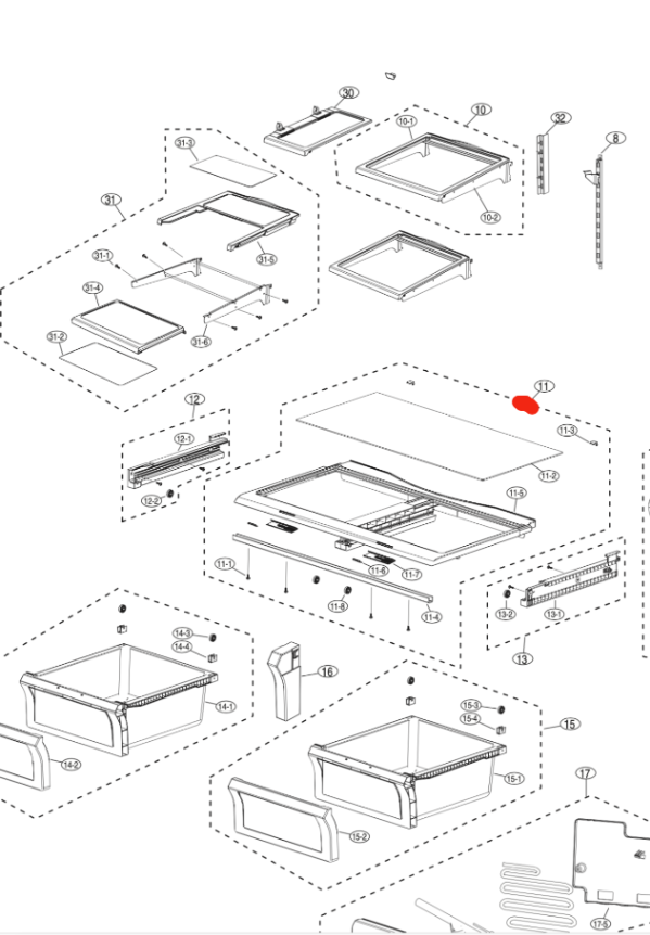 samsung fridge Veggie Bin Cover Assy SRF752DSS ,,_description(1)