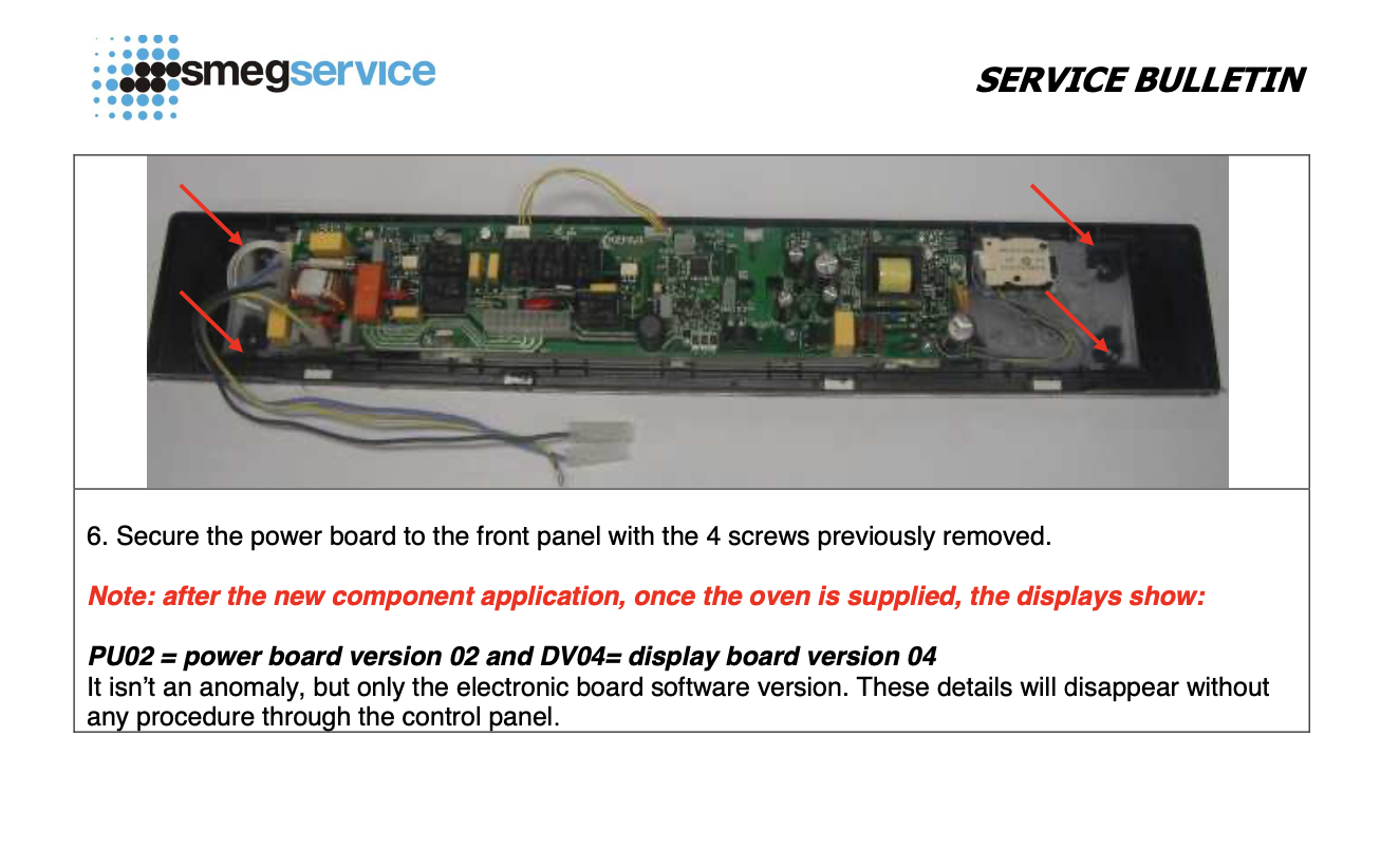 Smeg Oven Multifunction Display controller board S45MCX2, Sc45MCX2, S45MCX2, S845MCPO9, SC45MC2, SC45MCNE2, SC45MCSG2,_description(5)