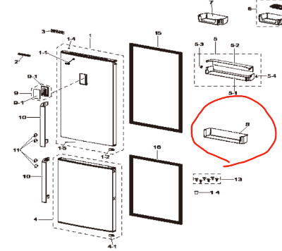 Samsung Fridge Door Bottle Shelf 345A_description(1)