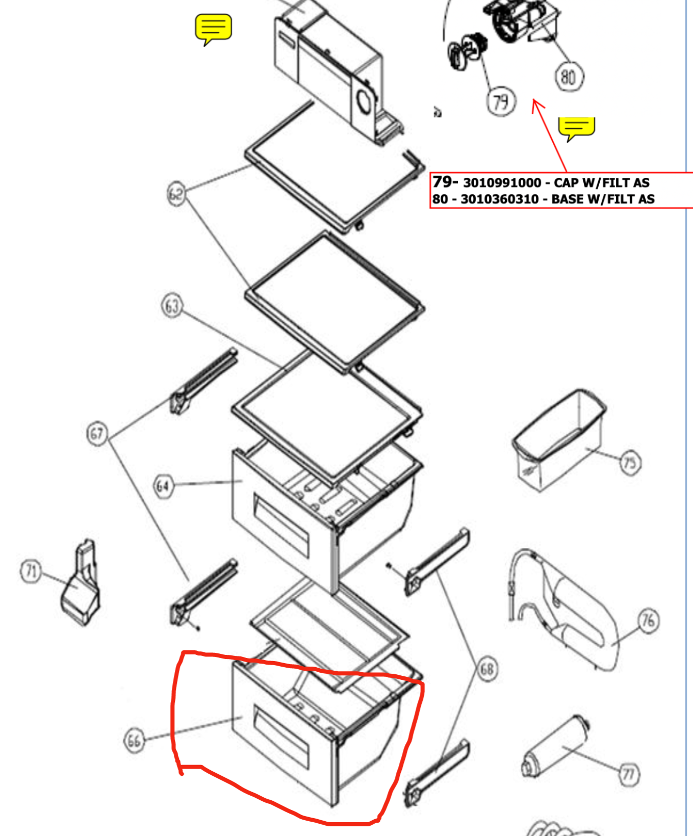 SMEG Fridge Veggie draw lower SR610x, SR610XBL, SR610NE,_description(1)