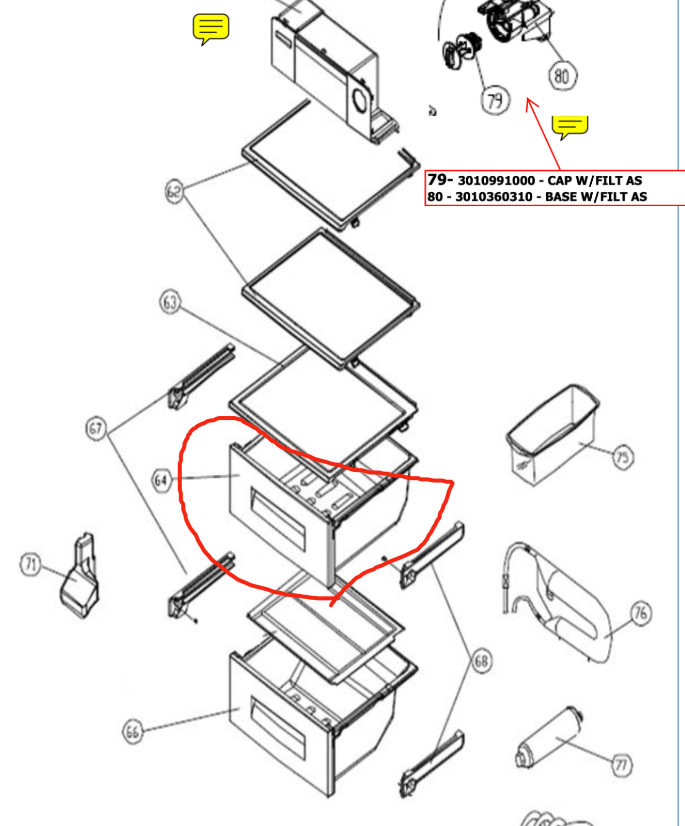 SMEG Fridge Veggie draw Upper SR610x, SR610XBL, SR610NE,_description(1)