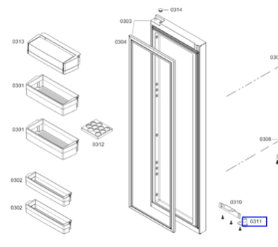 Bosch Fridge Freezer Door Bearing - KAN62V40AU/03, KAD62V70AU/01,_description(2)