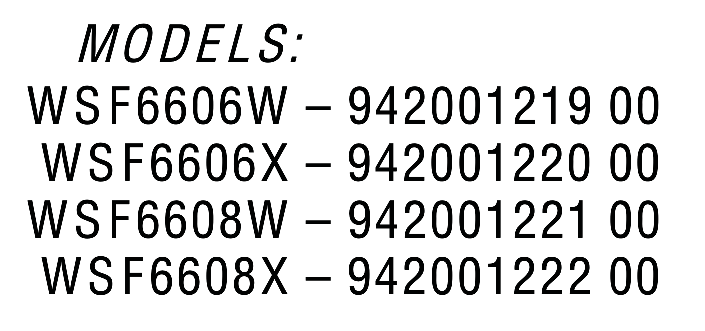 Service manual WSF6608x wsf6608w, wsf6606x, wsf6606w, PNC ENDING 00_description(1)