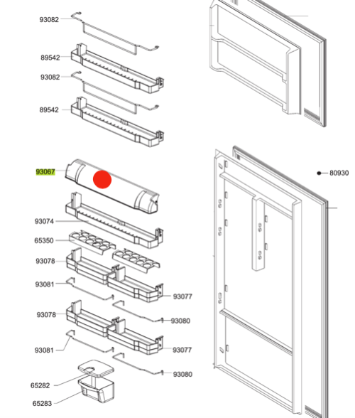 Smeg Fridge lid Dairy Shelf FAB50RAP-1, FAB50B, FAB50PS, FAB50P, *2874_description(1)