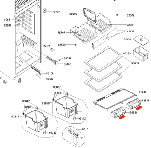 Smeg Fridge lid veggie bin FAB50RAP-1, FAB50B, FAB50PS, FAB50P, 93818, * 762172918_description(1)