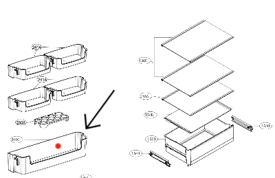 LG Fridge Bottle Shelf GC-305PS, GC-305SW, GC-305PS.CPVRGAP, GC-305SW.CSWRGAP,_description(1)