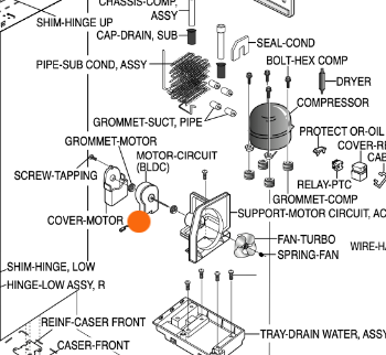 Samsung Fridge SIDE fan motor Condenser COMP side Fan Motor SRS20NTD SRS20NTDXSA SRS615DP *20F,_description(1)