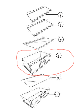 Panasonic Fridge Veggie Bin NR-BY552XSAU NR-BY552XWAU NRBY552XSAU NRBY552XWAU  CNRBH-138642 CNRBH138642,_description(1)