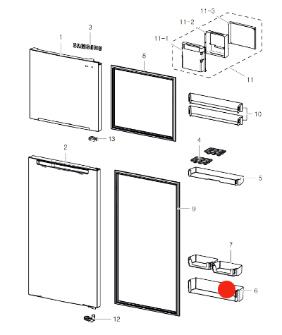 Samsung Fridge Door Bottle Shelf 345A_description(2)