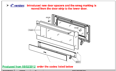 SMEG OVEN door glass spacer C9GMNA1,_description(2)