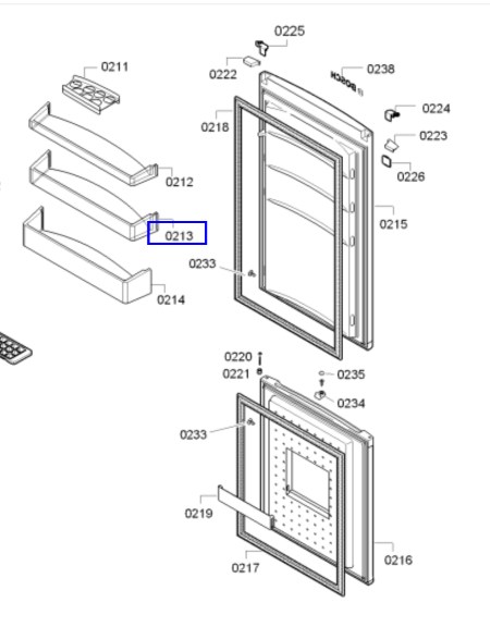 Bosch fridge Door Middle shelf KGN34VW25G/02,_description(1)