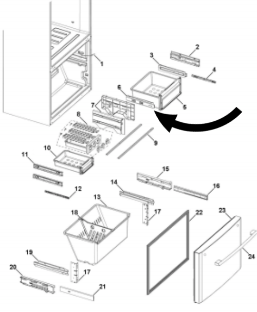 Haier fridge freezer Slide rail Left side Ice Cream Box HTD647AS,_description(2)