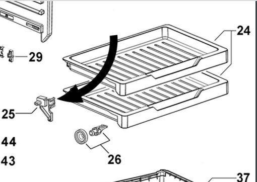 Fisher Paykel fridge freezer Drawer Skid tray Right SIDE ,_description(1)