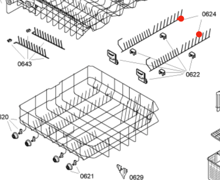 BOSCH DISHWASHER LOWER RACK fin Tine SGD85E02AU, SGS65M08AU, SHV55M03AU/70, one pair_description(2)