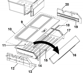 Haier Fridge Chill Draw Cover HFD547SS, HTD647SS, HFD647WISS, HTD647AS, HTD647rss, htd647aw, htd647ass,**218812A,_description(2)