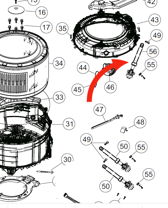 Fisher Paykel Washing machine Suspension Rods shock absorber wf7560J1, 120N_description(1)