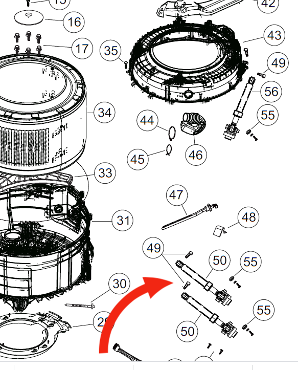 Fisher Paykel Washing machine Suspension Rods shock absorber wf7560J1,_description(1)