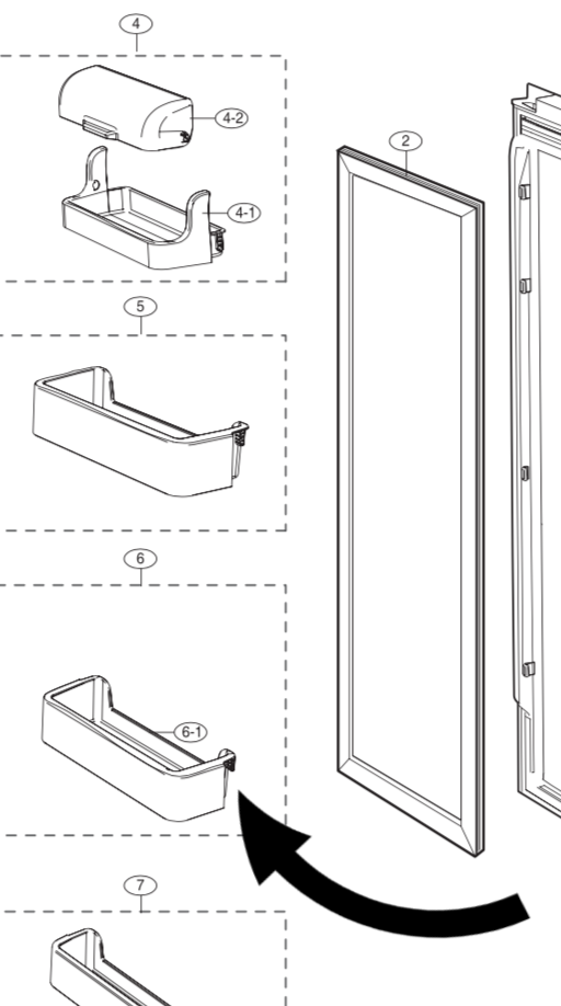 samsung fridge Door shelf 2nd from from low SRS584NLS, srs589enp,_description(1)