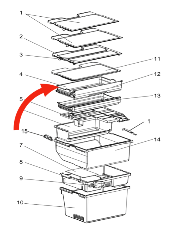 Mitsubishi Fridge Only slide Chill case draw MR-CGX492EP-GSL-A2 *J8413_description(1)