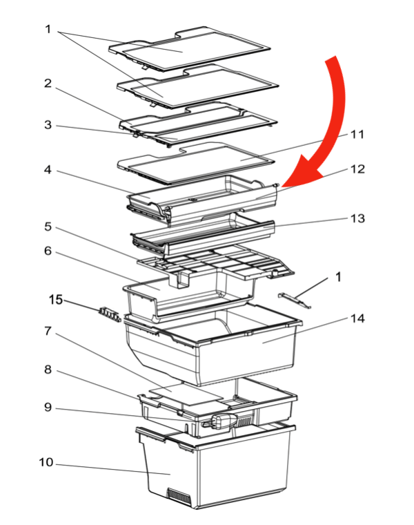 Mitsubishi Fridge Only Door for Chill case draw MR-CGX492EP-GSL-A2 *W5418_description(1)